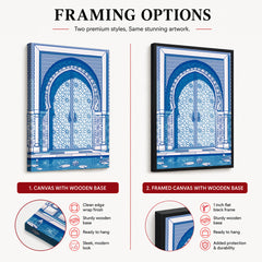 Blue & White Abstract Door Art Over White Background | Abstract Fashion Artwork #00432