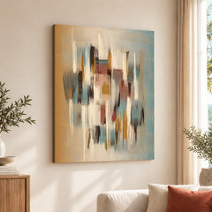 Colorful Abstract Paint Design Over Grey Background | Abstract Office Artwork #00436