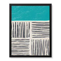 Black & Blue Abstract Design Over White Background | Abstract Office Artwork #00441