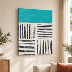 Black & Blue Abstract Design Over White Background | Abstract Office Artwork #00441