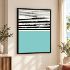 Black & Blue Abstract Design Over White Background | Abstract Office Artwork #00444