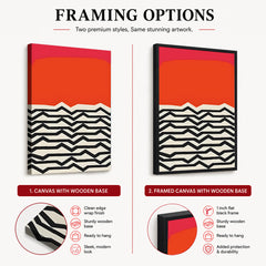 Black & Red Abstract Design Over White Background | Abstract Office Artwork #00447
