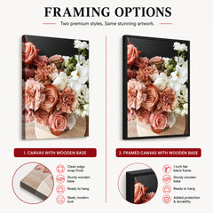 Beautiful Pink & White Flowers In A Bouquet Over Black Background | Abstract Floral Artwork #00455