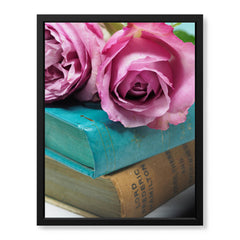 Beautiful Pink Flowers In A Bouquet Over Blue Background | Abstract Floral Artwork #00456
