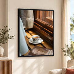 Beautiful View Of A Coffe With Books | Abstract Nature Artwork #00461