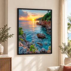 Beautiful View Of A Sunrise From A Beach | Abstract Nature Artwork #00469