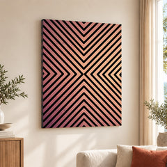 Black Lines Over Pink Tan Background Abstract Design | Abstract Office Artwork #0047