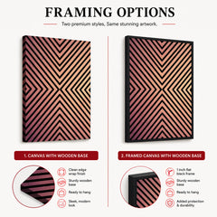 Black Lines Over Pink Tan Background Abstract Design | Abstract Office Artwork #0047