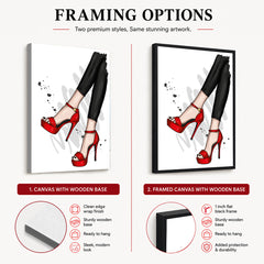Beautiful Abstract Red Shoes Of Over White Background | Abstract Fashion Artwork #00470