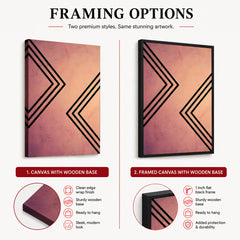 Black Lines Over Pink Tan Background Abstract Design | Abstract Office Artwork #0048