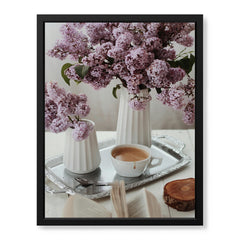 Beautiful Cup Of Tree With Flowers On A Table | Abstract Fashion Artwork #00480