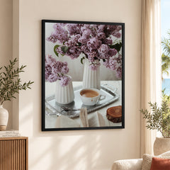 Beautiful Cup Of Tree With Flowers On A Table | Abstract Fashion Artwork #00480