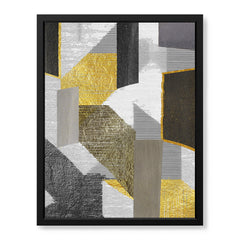 Black Gold & Grey Abstract Art Design Over White Background | Abstract Office Artwork #00485