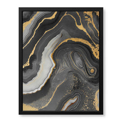 Black Gold & Grey Abstract Art Design Over White Background | Abstract Office Artwork #00486