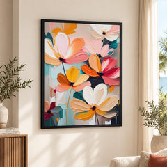 Colorful Abstract Floral Design Over White Background | Abstract Floral Artwork #00492
