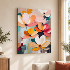 Colorful Abstract Floral Design Over White Background | Abstract Floral Artwork #00492