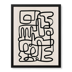 Black Line Art On Grey Background Abstract Design | Abstract Office Artwork #0050