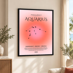 Aquarius Abstract Stars Sign Art | Abstract Nature Artwork #00501