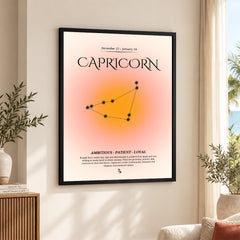 Capricorn Abstract Stars Sign Art | Abstract Nature Artwork #00509