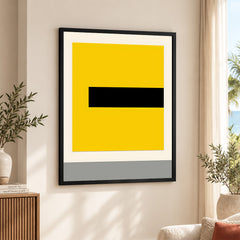 Black Yellow & Grey Abstract Design | Abstract Office Artwork #0051