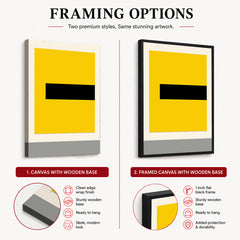 Black Yellow & Grey Abstract Design | Abstract Office Artwork #0051