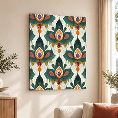 Orange & Green Beautiful Floral Artwork | Abstract Floral Artwork #00512