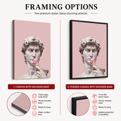 David Statue Eats Pink Ice Cream | Abstract Fashion Artwork #00513
