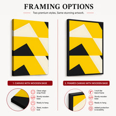 Black Yellow & White Abstract Design | Abstract Office Artwork #0052