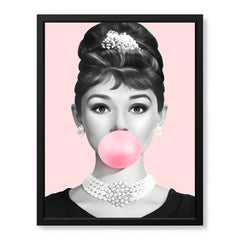 Audrey Hepburn Pink Bubble Gum | Abstract Fashion Artwork #00521
