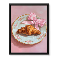 Croissant Delight on Vintage Plate | Abstract Fashion Artwork #00523