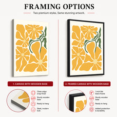 Beautiful Yellow Flowers With Green Leaves | Abstract Floral Artwork #00525