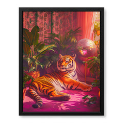 Aesthetic Brave Tiger In A Red Light | Abstract Animal Artwork #00529
