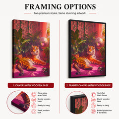 Aesthetic Brave Tiger In A Red Light | Abstract Animal Artwork #00529
