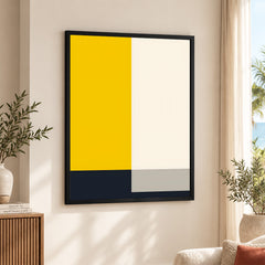 Black Yellow & Grey Beige Abstract Design | Abstract Office Artwork #0053