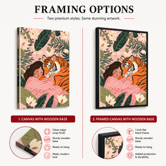 Aesthetic Tiger With A Girl Portrait | Abstract Fashion Artwork #00530
