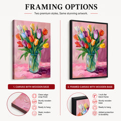 Beautiful Colorful Flowers In A Pot | Abstract Floral Artwork #00533