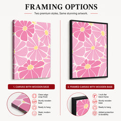Beautiful Pink & Red Flowers Over White Background | Abstract Floral Artwork #00541