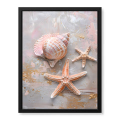 Beautiful Star Shape Seashells On The Beach | Abstract Nature Artwork #00544