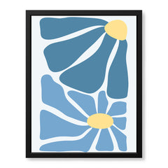 Beautiful Blue & Yellow Flowers | Abstract Floral Artwork #00545