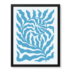 Beautiful Blue Exotic Leaves Art | Abstract Floral Artwork #00546