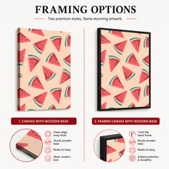 Abstract Watermelon Artwork Over Beige Background | Abstract Floral Artwork #00549
