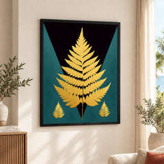 Gold Tropical Tree With Green And Black Background | Abstract Nature Artwork #0056