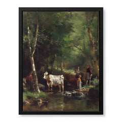 Aesthetic Forest View From Bank Of A River | Abstract Nature Artwork #00564