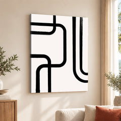 Abstract Black Line Artwork Over White Background | Abstract Fashion Artwork #00570