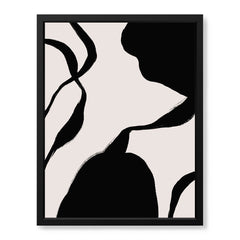 Abstract Black Line Artwork Over Beige Background | Abstract Fashion Artwork #00571