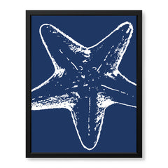 Beautiful White Starfish Art Over Blue Background | Abstract Fashion Artwork #00578