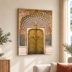Aesthetic Historical Artwork Of A Door With Floral Wall | Abstract Historical Artwork #00585