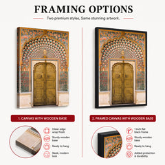 Aesthetic Historical Artwork Of A Door With Floral Wall | Abstract Historical Artwork #00585