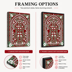 Aesthetic Mughal Era White & Green Floral Artwork | Abstract Historical Artwork #00589