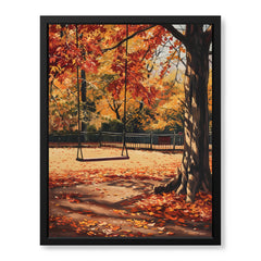 Beautiful Autumn Season Park View Artwork | Abstract Nature Artwork #00594